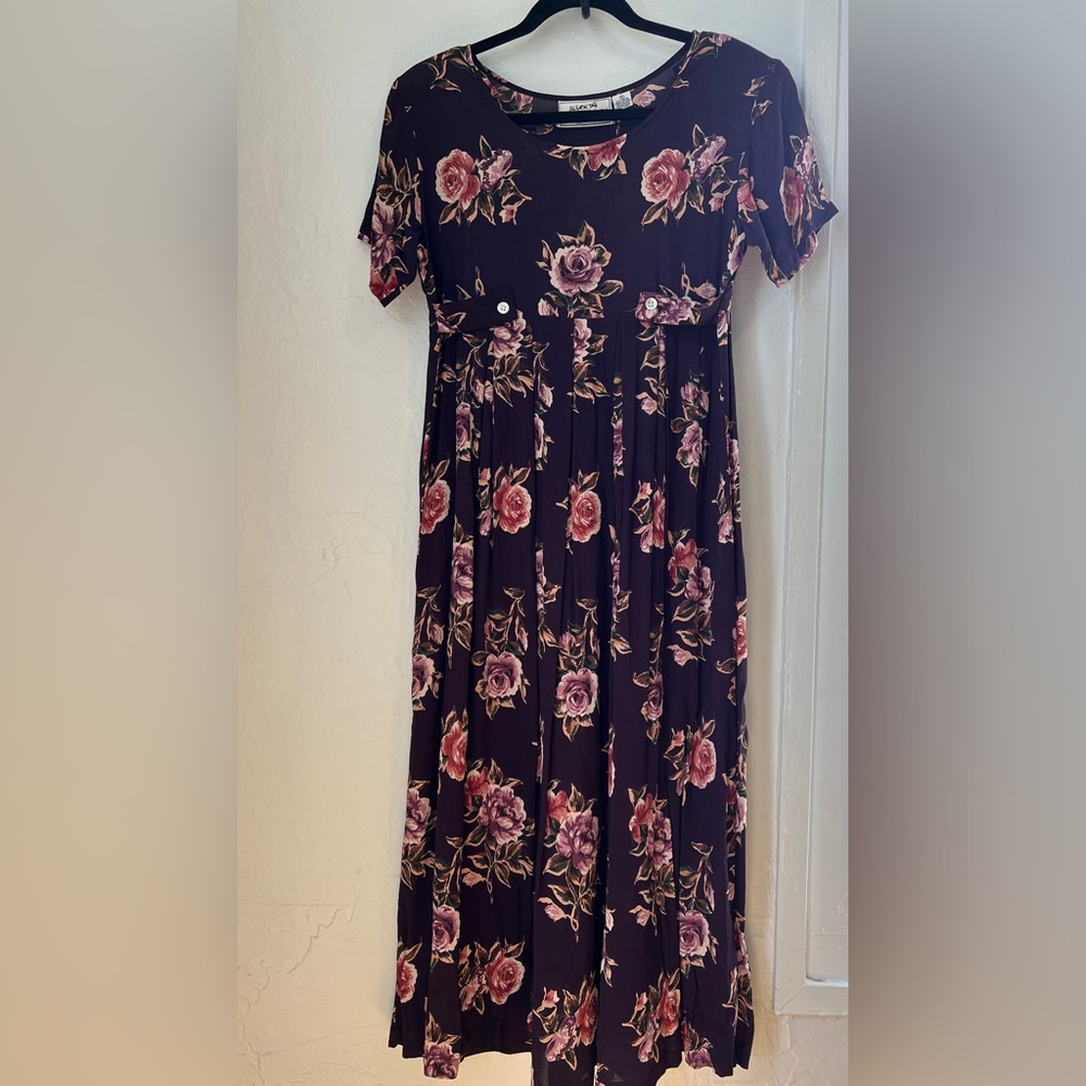 Vintage Floral Sheer Dress Cottagecore 1990s Allen Passports of Pieri Imports